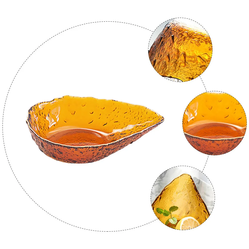 

1Pcs Water Drop Glass Bowl Golden Rim Fruit Salad Bowl for Home Restaurant Use Semi-Transparent Serving Dish Fine Craftsmanship