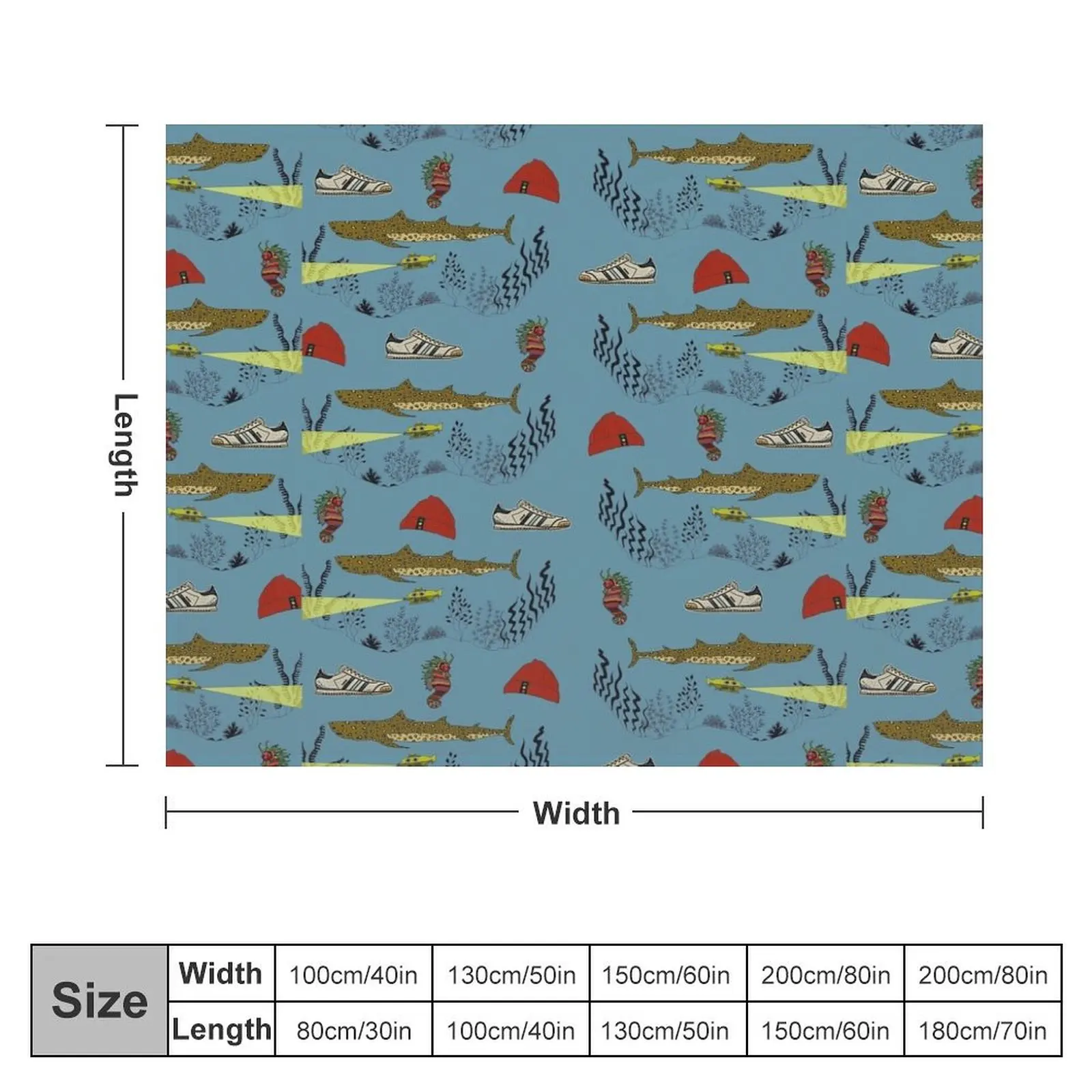 Team Zissou - The Life Aquatic pattern Throw Blanket Polar Furry Blankets