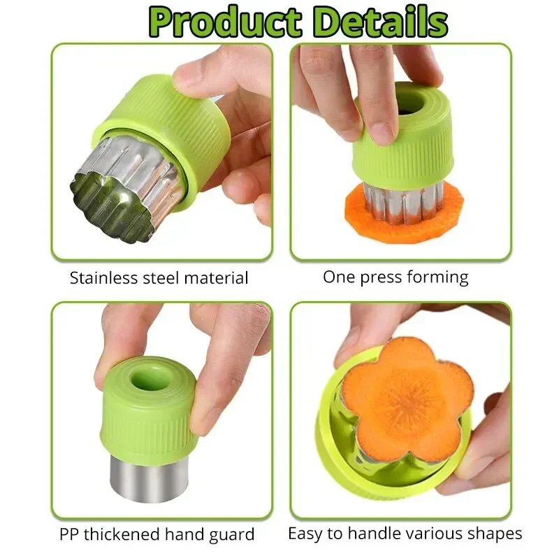 Fruit Cutters for Children Kids Food Cookie Sandwich Mold Maker with Shapes Vegetable Bread Mould Set Kitchen Bento Tools