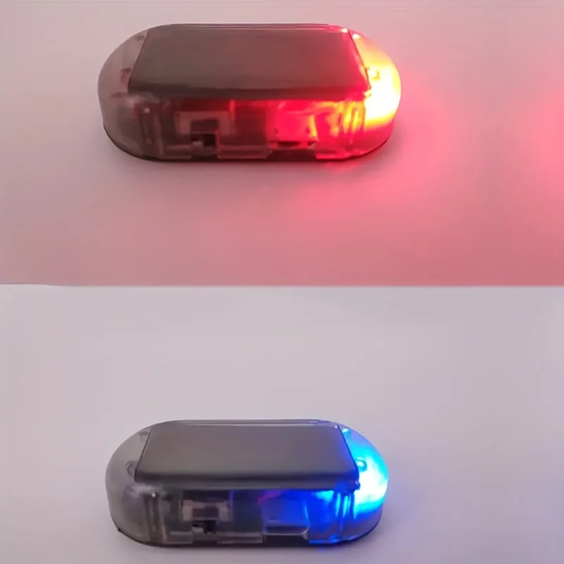 1/5PCS Car Fake Security Light Solar Powered Simulated Dummy Alarm Wireless Warning Anti-Theft Caution Lamp LED Flashing Lights