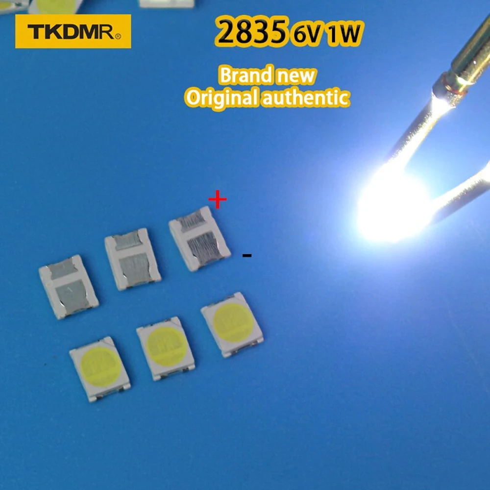 TKDMR 100 adet orijinal LED 3528 2835 1210 ışık boncuk yüksek güç 1W 3V ve 6V serin beyaz LED LCD TV arka ışık uygulaması için