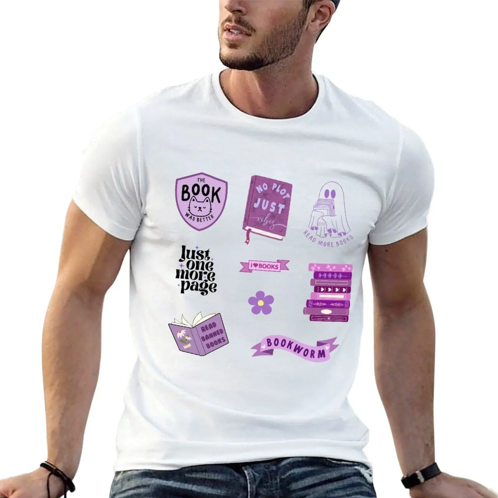 Purple Bookish Pack T-Shirt Summer Holiday T-Shirt