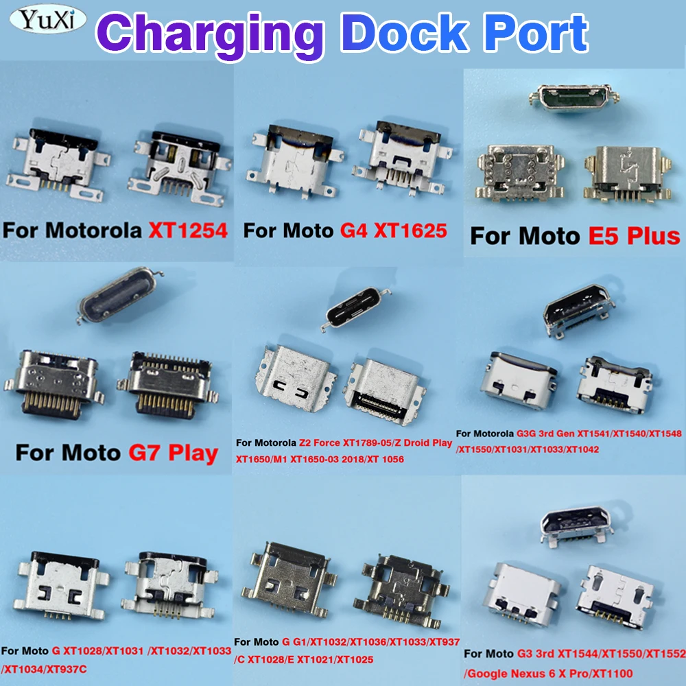 2/5Pcs USB Charging Port Dock Connector Plug For Motorola MOTO G G1 XT1032 XT1036 XT1056 G7 Play E5 Plus G3 G 3rd Gen Tail Plug