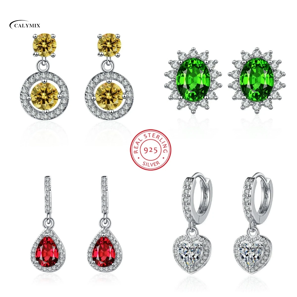 

NEW 925 Sterling Silver Jewelry Women Fashion Cute Tiny Clear Crystal CZ Stud Earrings Gift for Girls Teens Lady