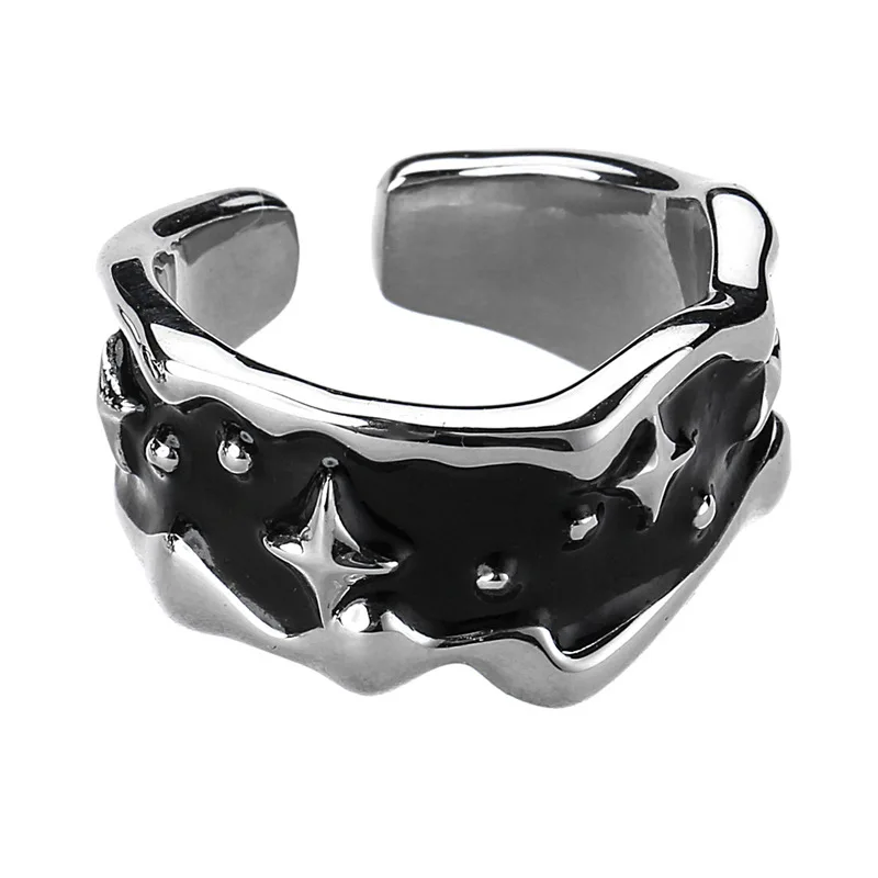 QMCOCO – bague irrégulière pour femmes, couleur argent, étoile, Punk, nouvelle mode créative géométrique Hip Hop, bijoux cadeau de fête