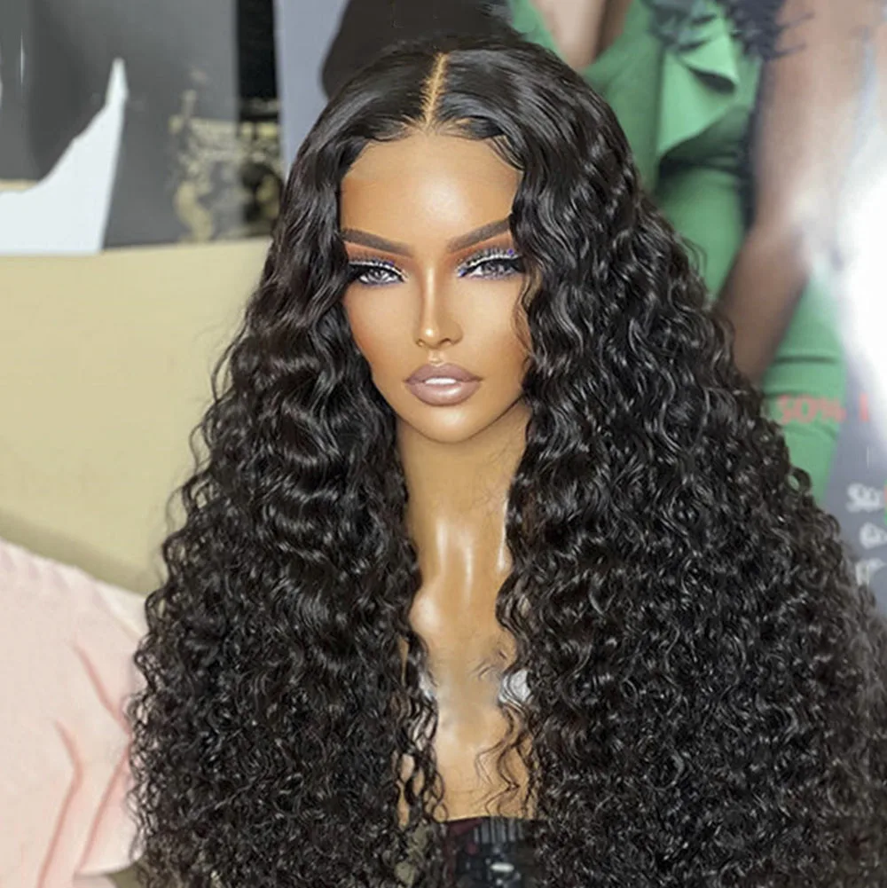 

Glueless Lace Wigs Deep Water Wave Curly 6x4 Lace Closure Wig 100% Human Hair Ready To Wear 7x5 Lace Frontal Pre Everything Wig