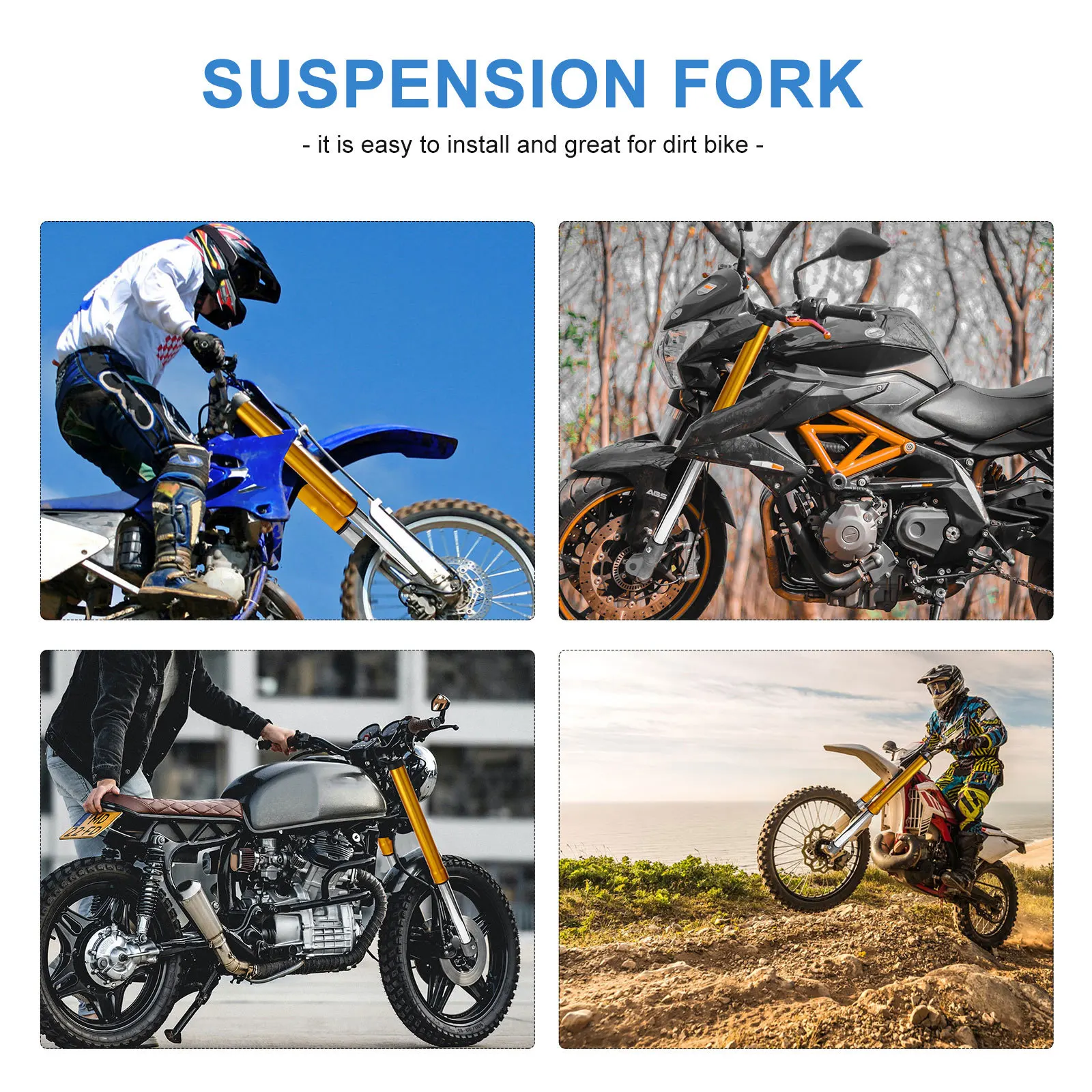 

Dirt Bike Front Fork Shock Absorption Suspension Fork Durable Replacement Dirt Bike Parts Accessories Front Shock Absorber Wear