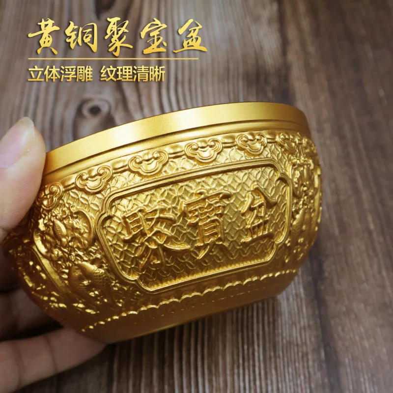 Brass Kirin Treasure Bowl, Copper Bowl, Golden Rice Bowl, Home Decorative Brass Ornament, Buddhist Supplies, Decorative Craft, R