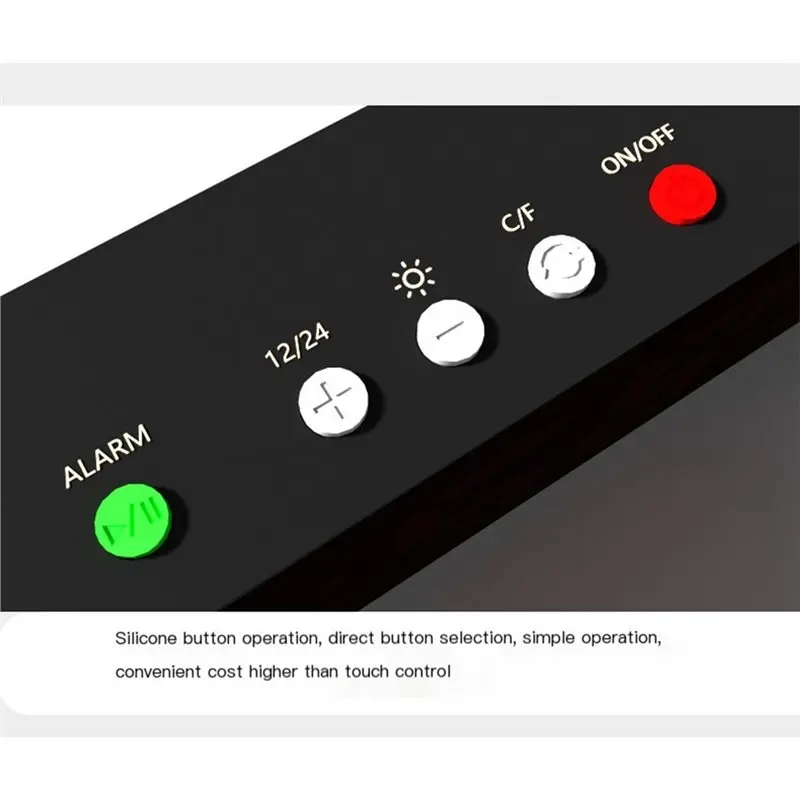 AB34-Smart LED Electronic Clock USB Powered TEMP Week Dimmer Table Clock 12/24H Electronic LED Alarm Wall Clock
