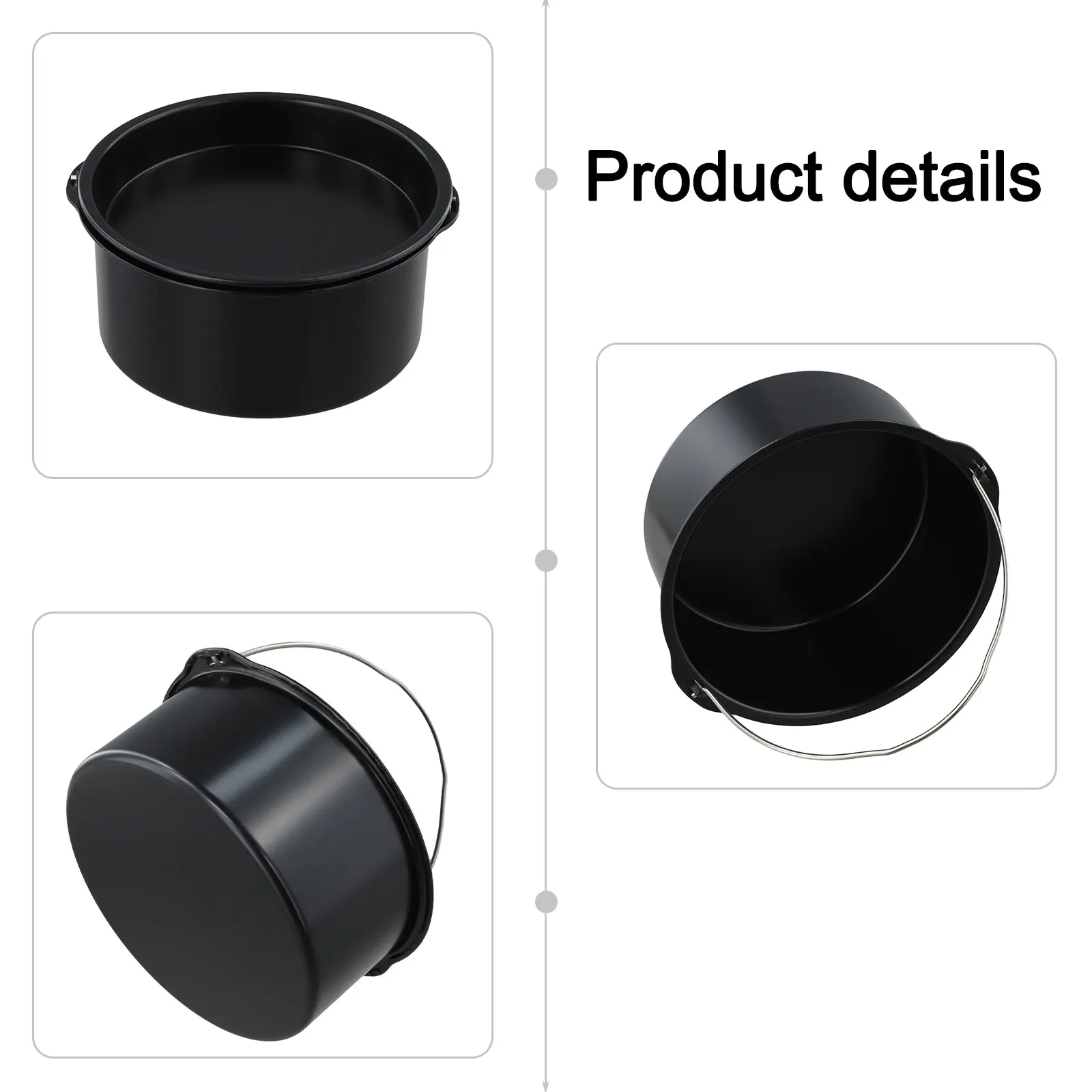 

Baking Pizza 16x16x7.5cm Air Fryer Accessories Fryer Non-stick Cooking Carbon Steel Construction Effortless Cleanup