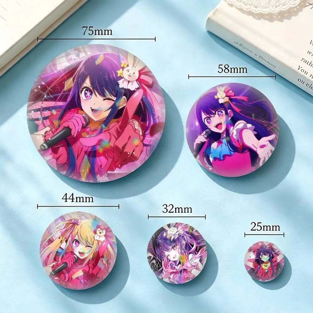 Oshi no Ko Ai H-Hoshino 25mm 32mm 44mm 58mm 75mm Brooches Badges Pins for Accessories Gift