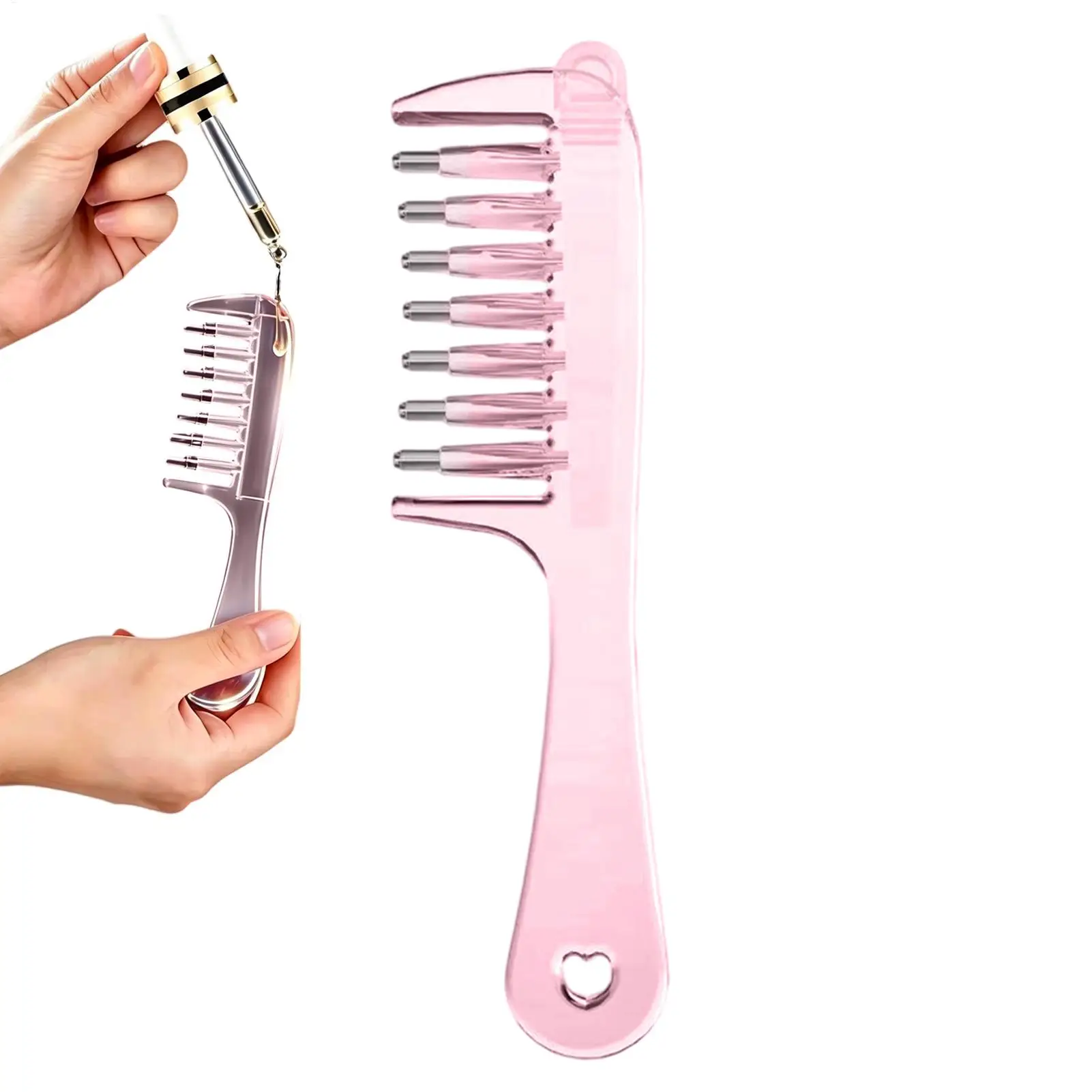 1PC Transparent Refillable Essential Oil Hair Comb Scalp Care Applicator Brush Oil Distribution Comb Home Hair Beauty Tool