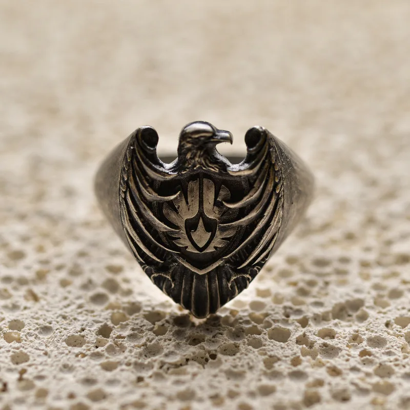 The Overlord in The Sky - Watching You with Vigilance Flying Eagle Open Ring Cool and DomineeringJewelry Street Dazzling Jewelry