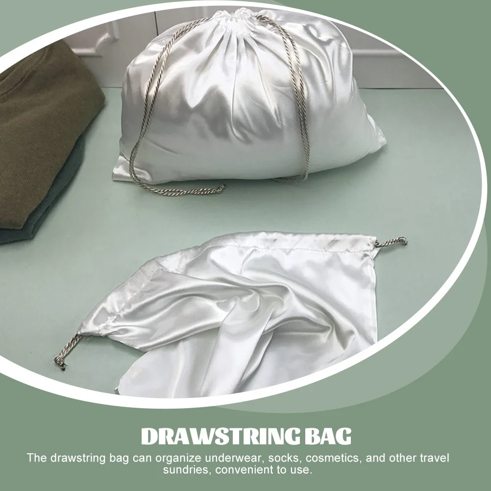 

6Pcs Dustproof Drawstring Bags Premium Satin Storage Pouches for Cosmetics Underwear Socks Travel Gym Home Nursery Portable