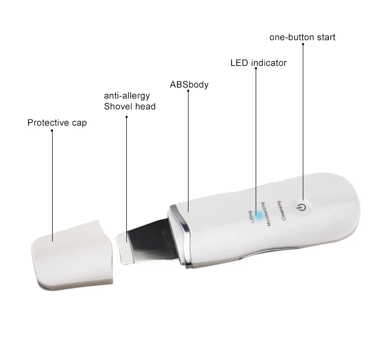 28000Hz Ultrasonic EMS Blackhead Remover Skin Scraper Facial Pore Cleaner for Nose Face Deep Cleansing