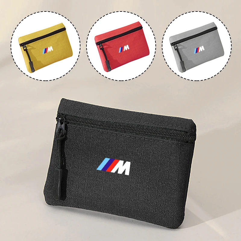 Bank ID Card Wallet Mini Zipper Men Women Coin Purse Key Bag Organizer For BMW M  1 2 3 4 5 7 Series X1 X2 X3 X4 X5 X6 X7 M5 M6