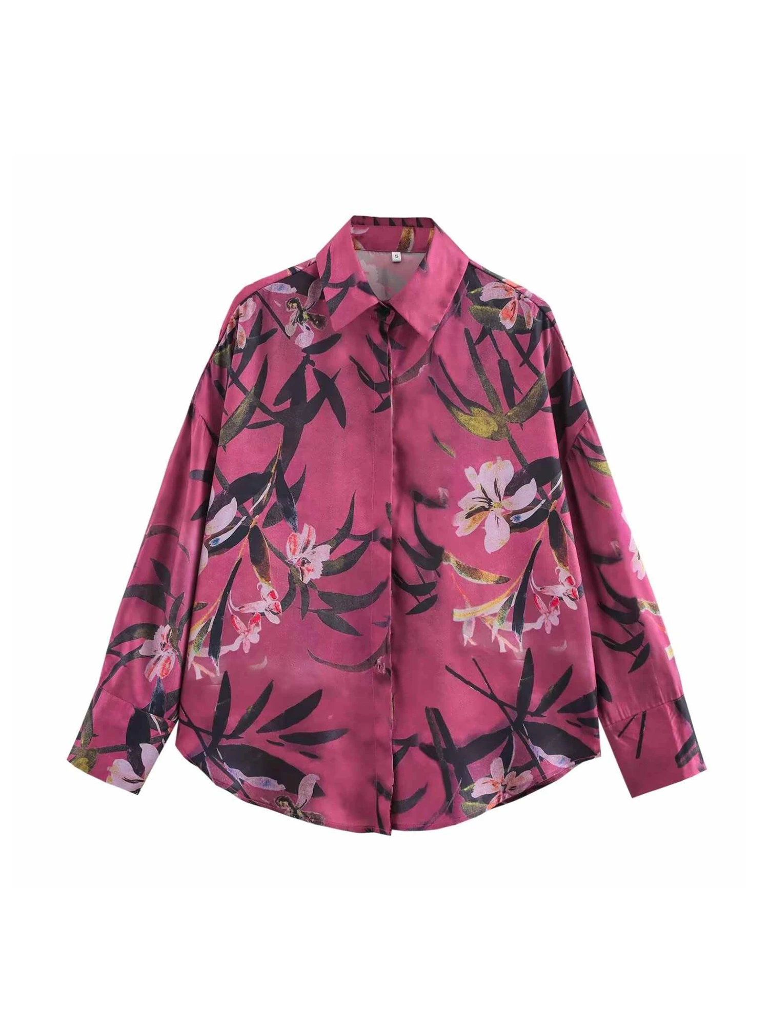 

Женские рубашки и блузки с длинными рукавами и розовым цветочным принтом 90-х годов, винтажная эстетичная рубашка-поло 2000-х годов в стиле эмо, осень 2025 г.