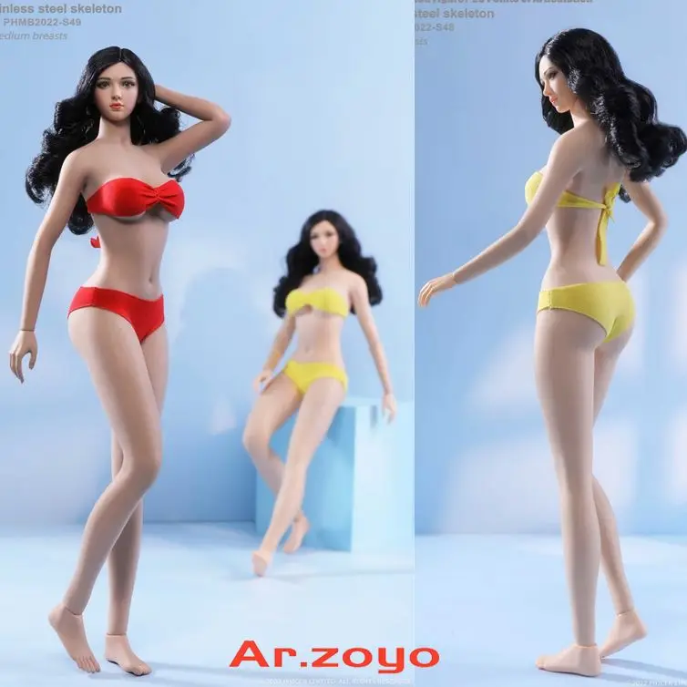 Tbleague PHMB2022-S48 S49 1/6 Steel Seamless Female Body with Detachable Feet Hand Pale/Suntan Action Figure Doll Toy