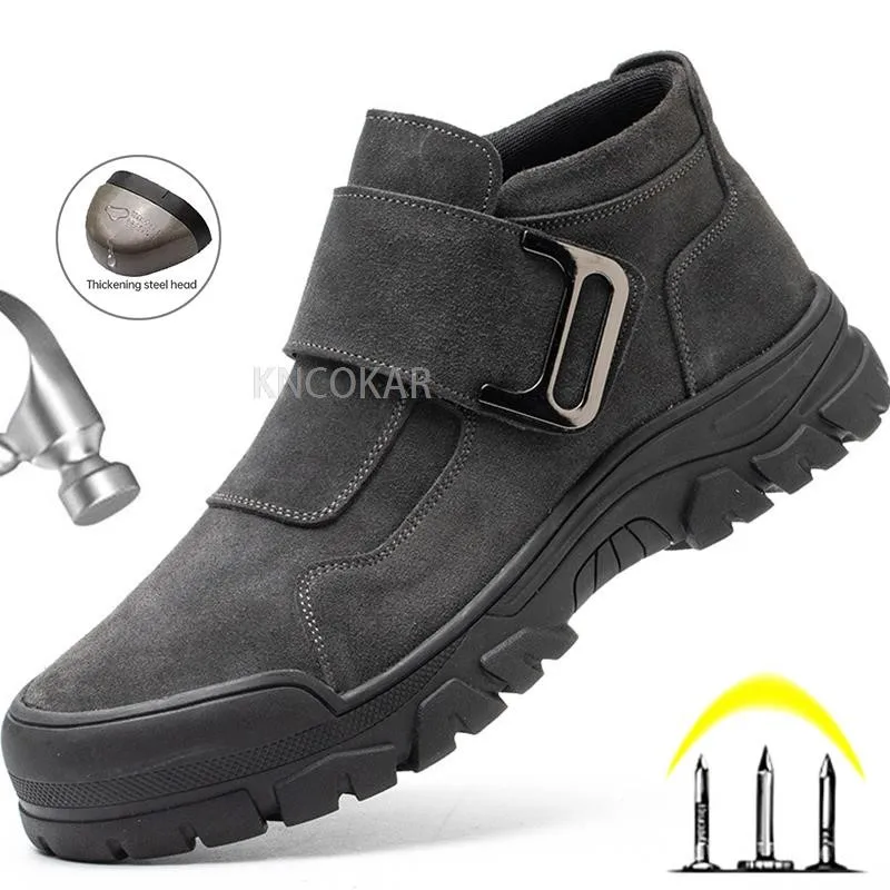 Outdoor Male Indestructible Shoes Steel Toe Safety Shoes Men Work Shoes Anti-smash Anti-puncture Work Sneakers Welder Shoes Male