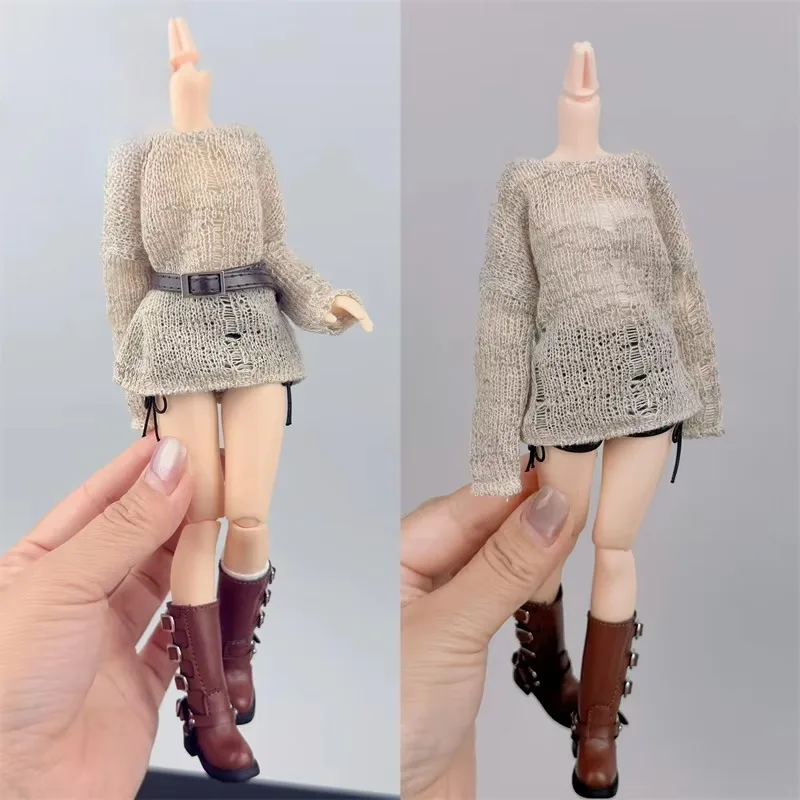 1/6 Maßstab, weibliches, hohles Strickhemd, Kleidungsmodell für 19–23 cm große Zack Azone OB22 OB24 BJD-Actionfiguren. – Detail 4