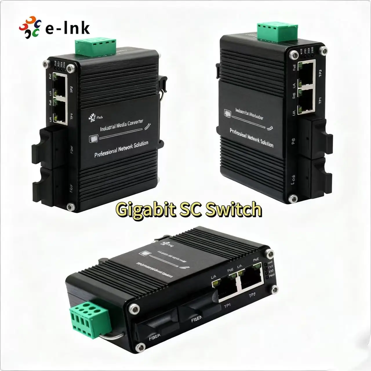 Wholesale Industrial 2-Port 10/100/1000BASE-T 802.3at PoE + 2-Port 10/100/1000T SC  Ethernet Switch