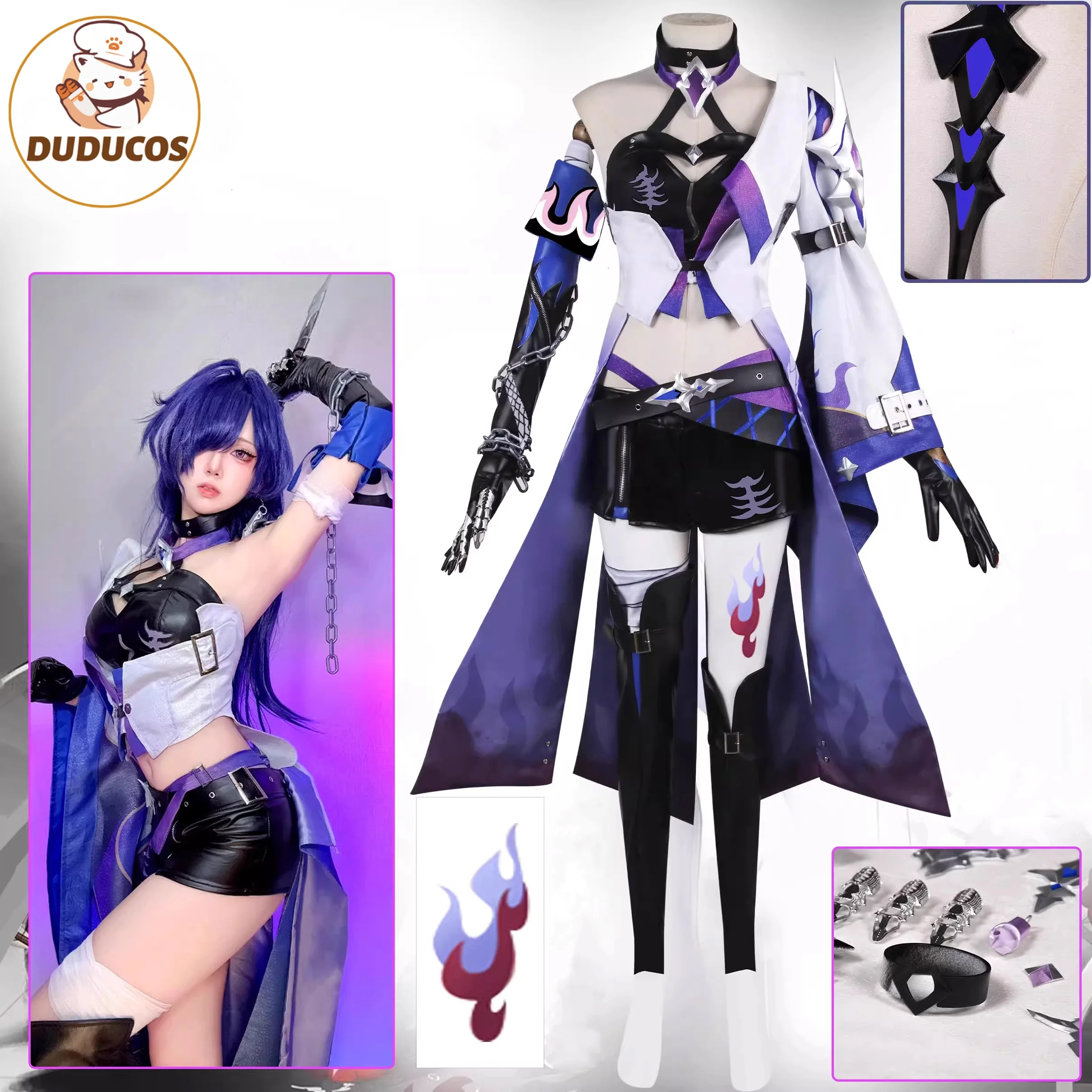 DUDUSR Acheron Cosplay Kostüm für Halloween Weihnachten Comic con Spiel Anime Party Kleidung