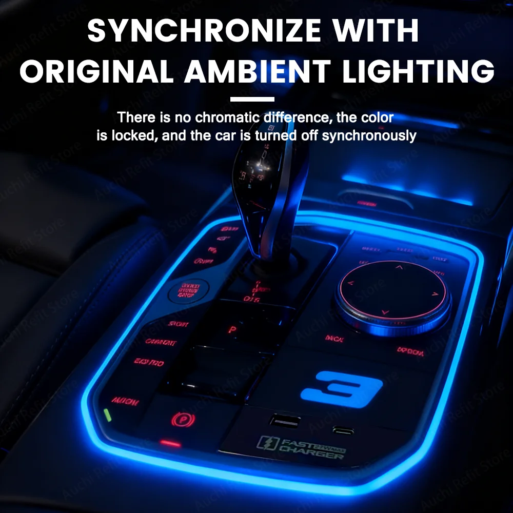 Auchi For BMW 3 Series G20 4 Series G22 G26 G28 Illuminated Expansion Dock Lamp Center Console Saddle Light Panel Ambient Light