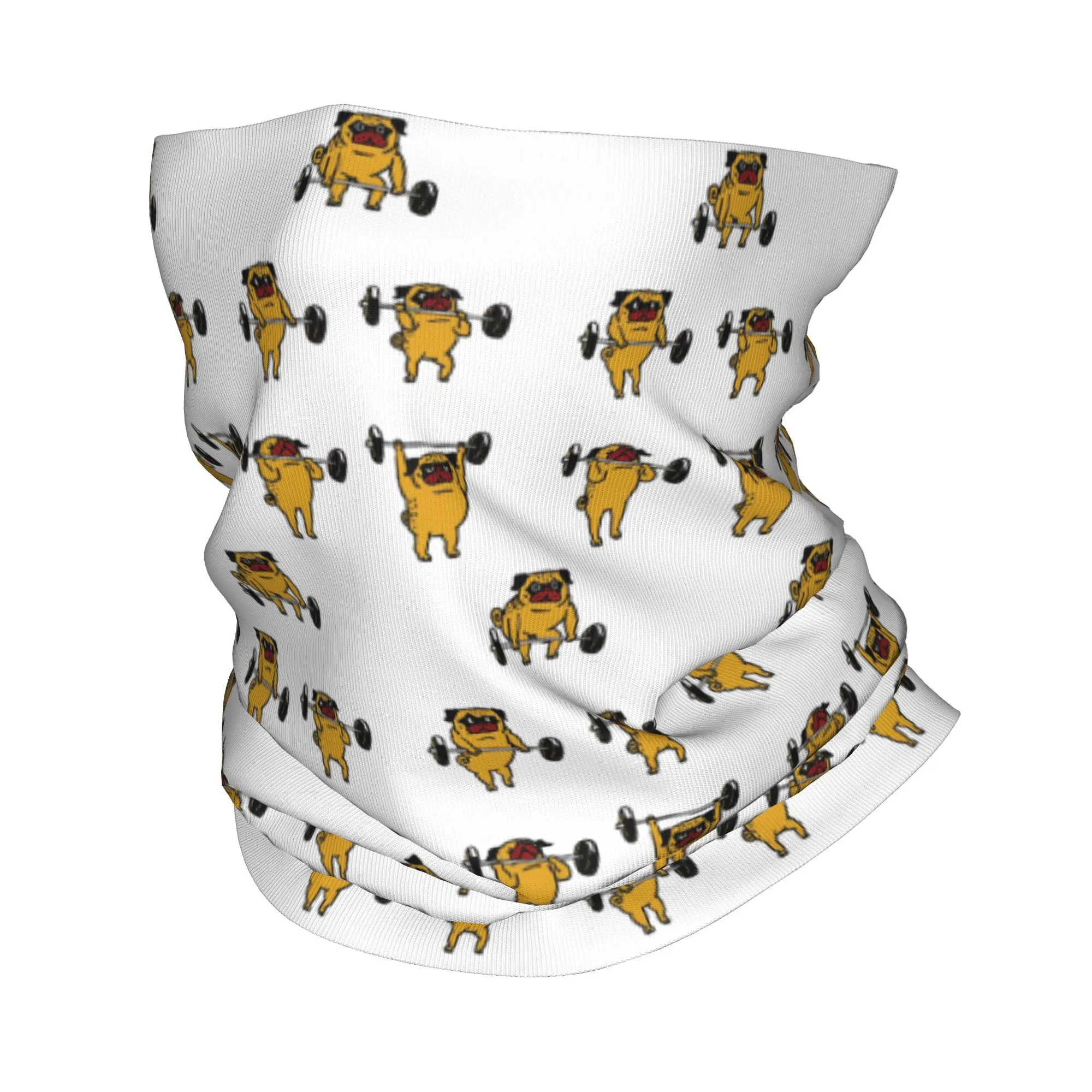 وشاح قناع مطبوع للرقبة من Clean and Jerks Pug Bandana وعصابة رأس دافئة للجري للجنسين والكبار قابلة للتنفس