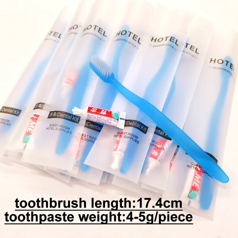 Free Shipping Hot Sale High Good Quality Hotel Supplies Family Guest Travel Kit Blue Toothbrush