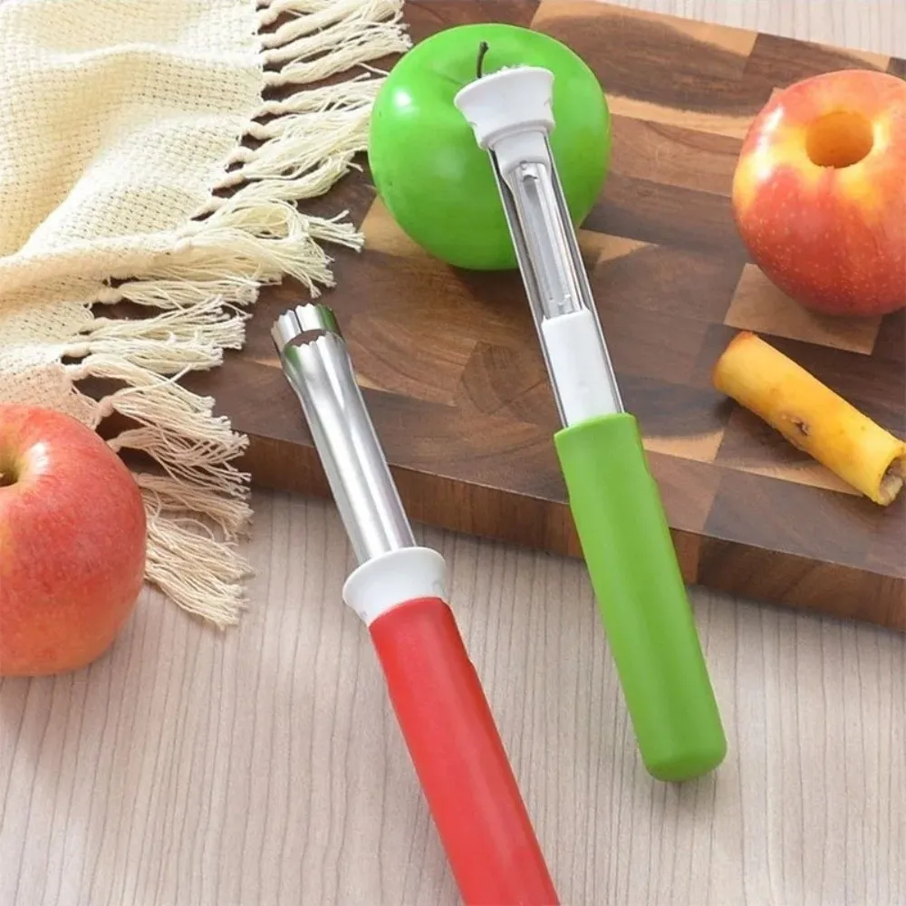 

Multifunctional 2 in 1 Fruit Core Remover Telescopic Stainless Steel Fruit Peeler Rust-proof Anticorrosive Fruit Pitter Pear