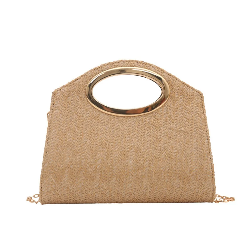 

Simple Large Capacity Straw Bag Weave Grass Woven Handbag Shell Single Shoulder Clutch Bag Girls