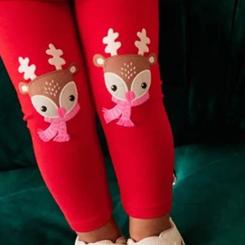 Leggings for Kids Girls Autumn Wind Girls Baby Christmas Elk Bottoming Trousers Outer Wear Dress with Girls Trousers