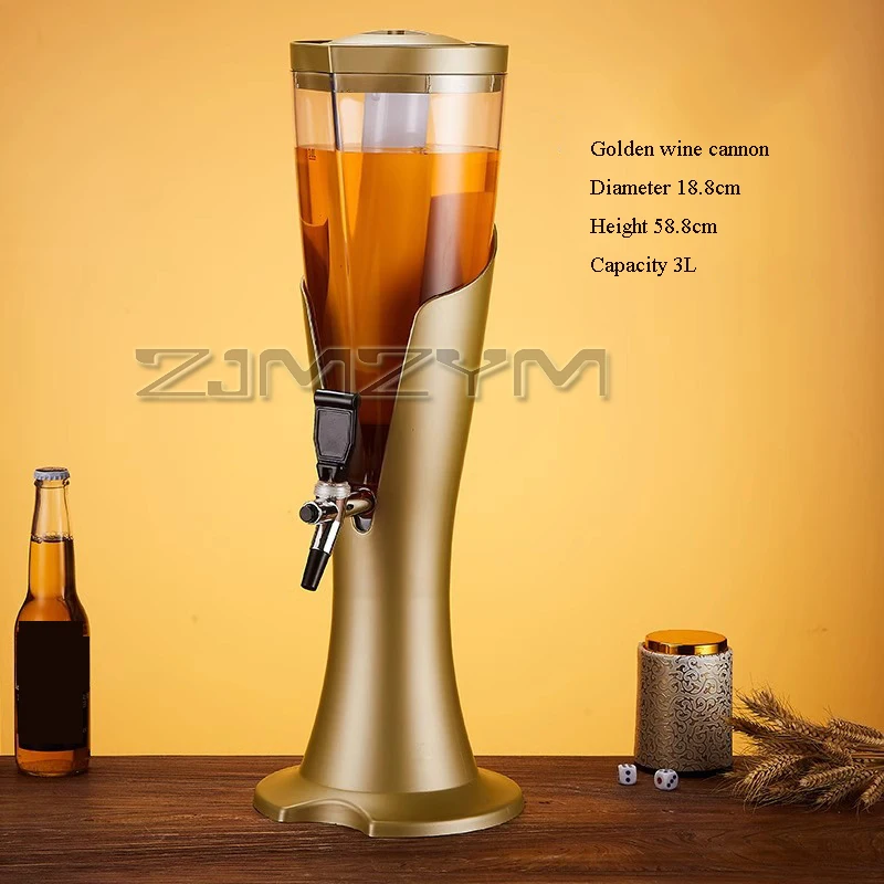 3L Wine Cannon Colorful Light-Emitting Beer Gun Wine Tower Wine Column Cold Drink Machines Juice Container With Icicle Bar Tools