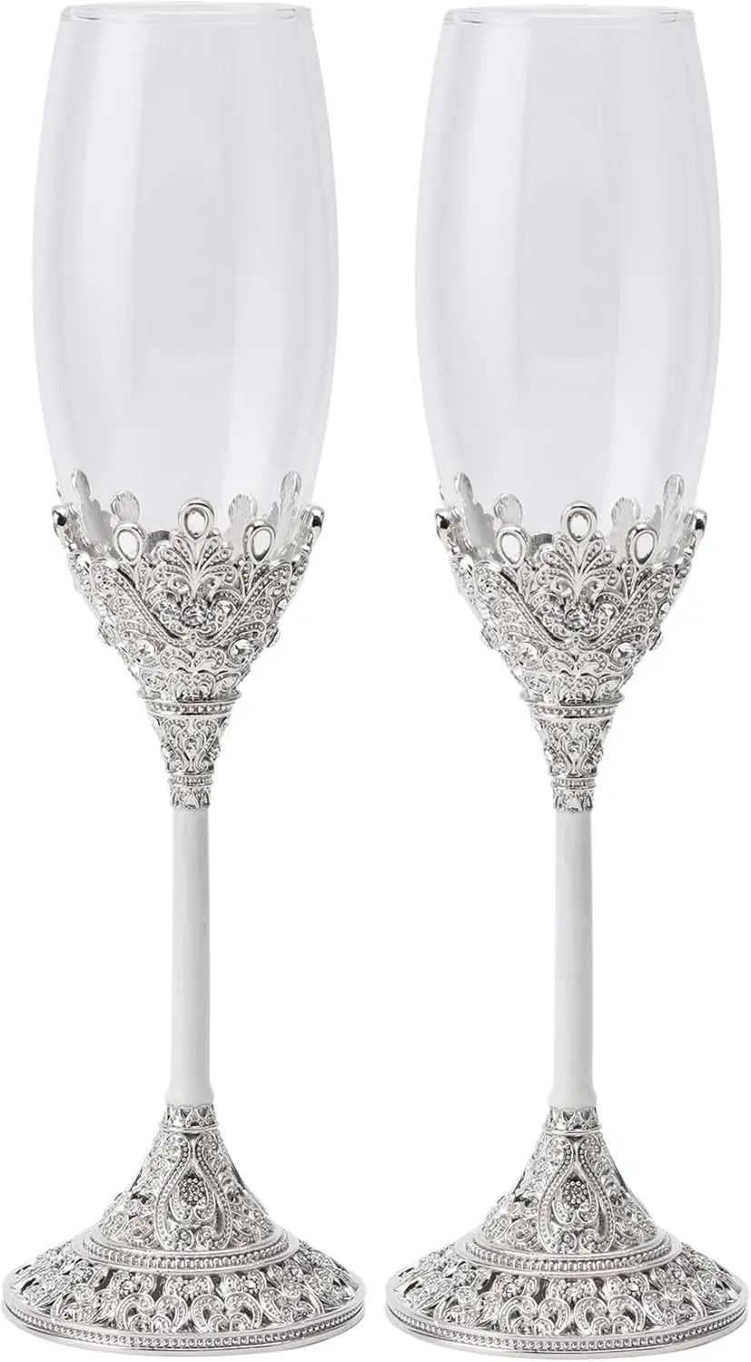 

Champagne Flute Set - Wedding Toasting Glasses for Couples - Gift for Engagement, Wedding, Housewarming