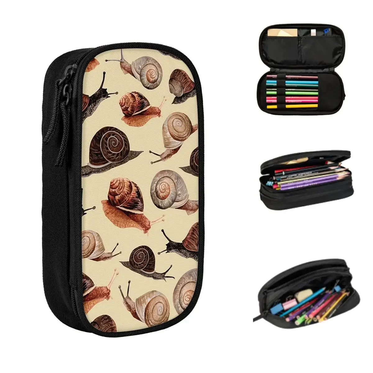 A Slew Of Snails Pencil Cases Big Capacity Pen Bags Pen Box Pencil Pouch For Boys Girls Students Stationery School Office