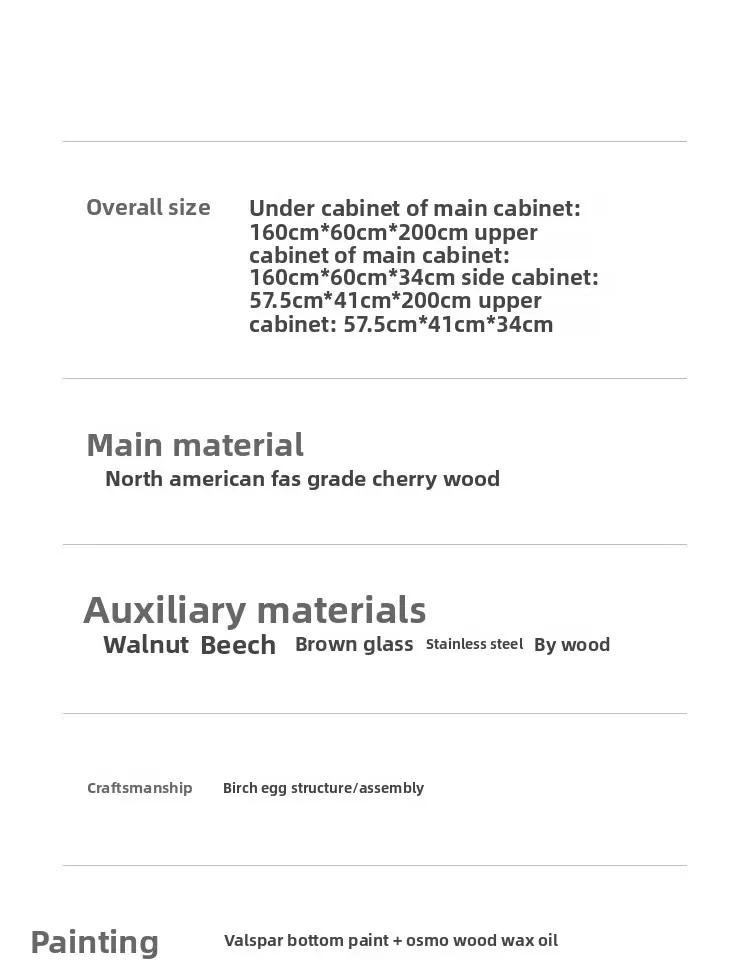 خزانة ملابس من خشب الكرز الصلب البسيط الاسكندنافي، جوز أسود، مجموعة على الطراز الياباني، شقة صغيرة، غرفة نوم عائلية، خزانة ملابس كبيرة