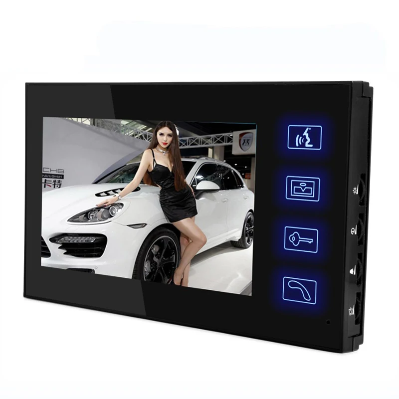 7 Inch Video Door Phone Auto Picture Taken Doorbell Access Control System With 125Khz Keyfob Video Intercom System