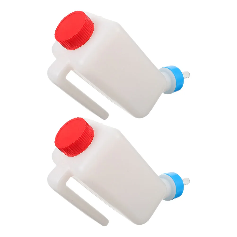 

2 Pcs Bucket-mounted Breastfeeder Calf Milk Dispenser Hanging Container Sheep Abs Feeding Bottle Goat