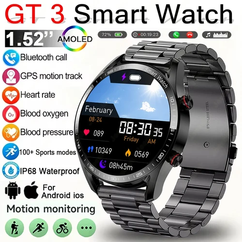 Reloj inteligente de negocios con llamada Bluetooth para hombre, pulsera deportiva táctil con pantalla completa, resistente al agua, ECG + PPG, monitoreo de salud, novedad de 2025