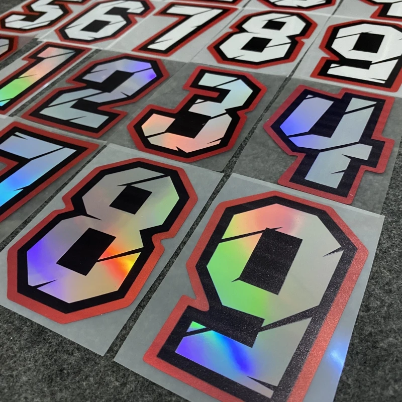 

2Pcs Racing Number 0-9 Motorcycle Stickers Waterproof Vinyl Decals for Headlight Fairing Modification