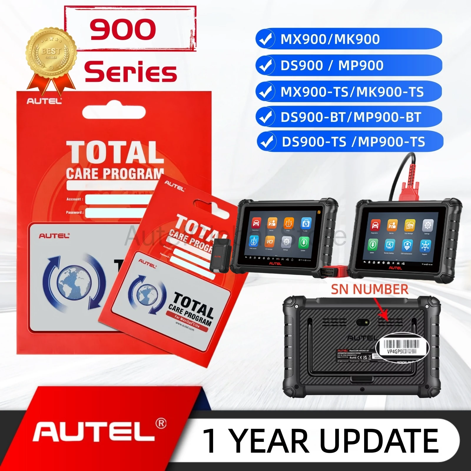 

1-Year Upgrade Service TCP for Autel MX900 MK900 DS900 MP900 MX900TS MK900TS DS900BT MP900BT DS900TS MP900TS Region-Free