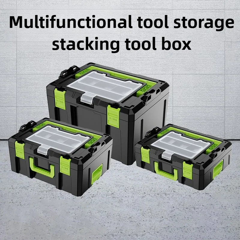 Stackable Toolbox Multi-functional Combination Case Portable Household Electric Tools Storage Boxes Hardware Tools Organizer