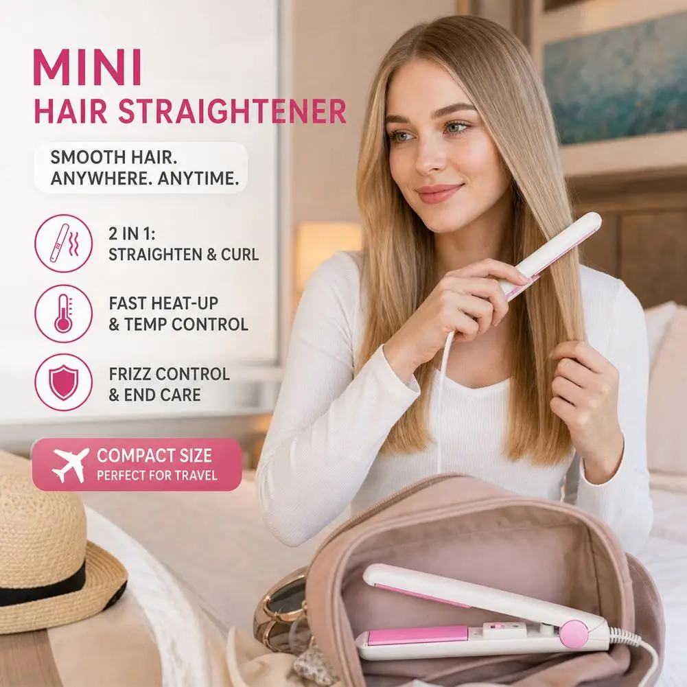 3 in 1 Hair Iron High Quality Flat Iron Straightening Hot Comb mini Professional Hair Straightener & Curling Iron Styling Tools