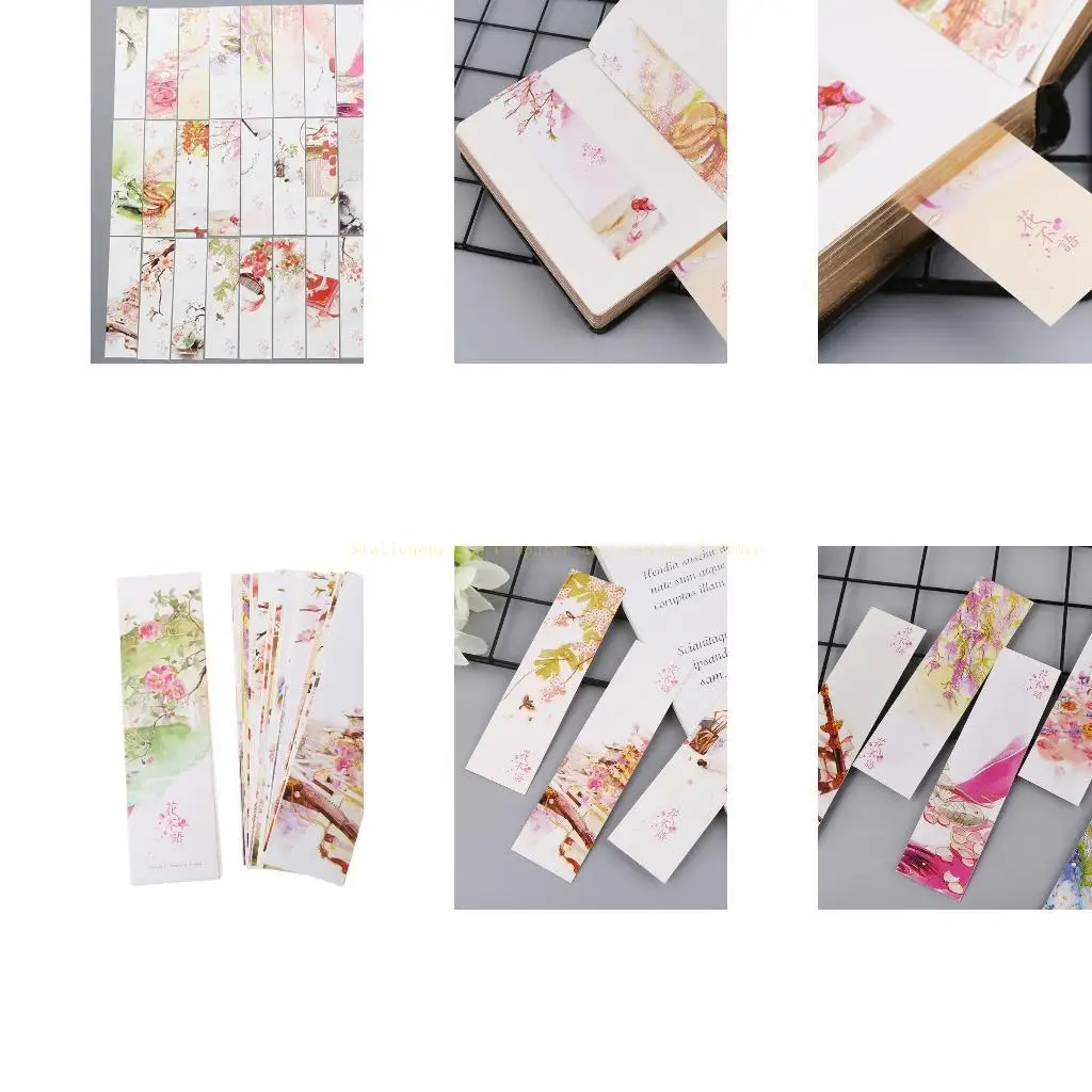 30pcs for Creative Chinese Paper Bookmarks Painting Cards Retro Beautiful