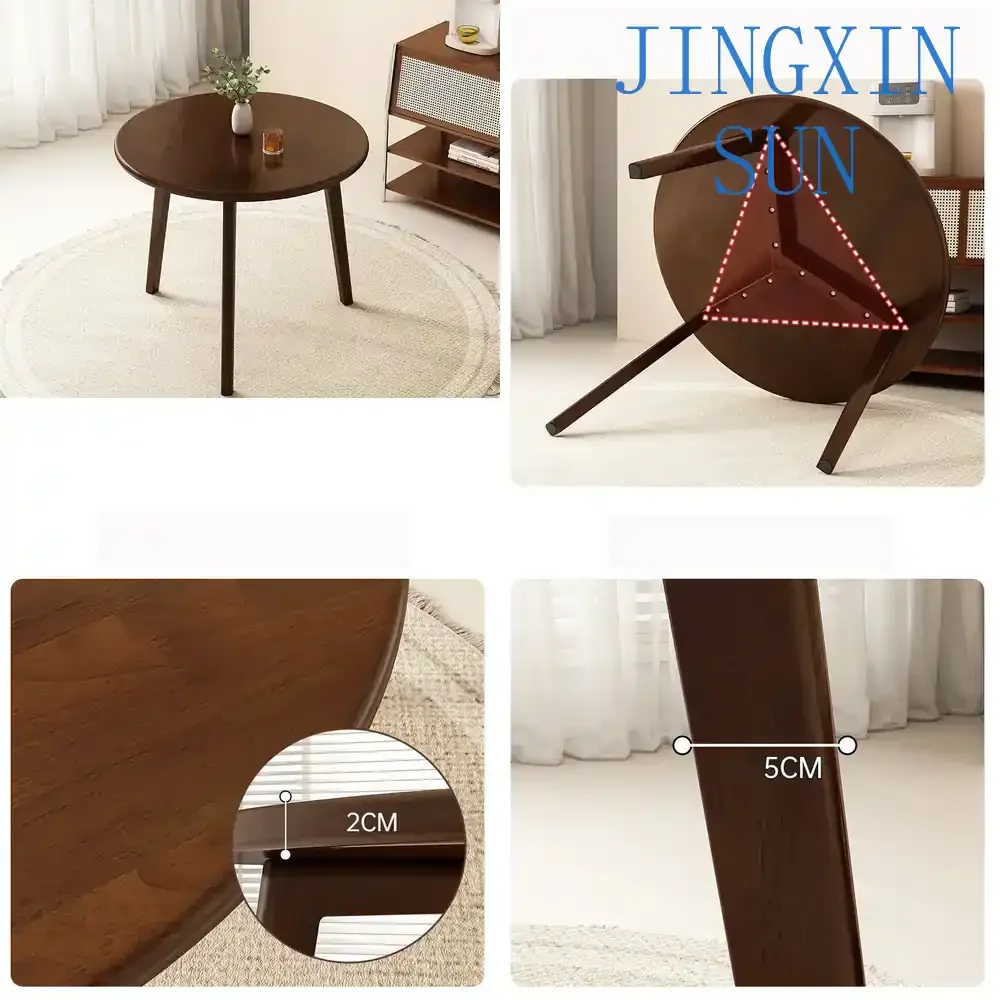 Modern All-Solid Wood Dining Table and Chairs Set for Home Apartment Balcony Coffee Tea Table Small Size for Small Space