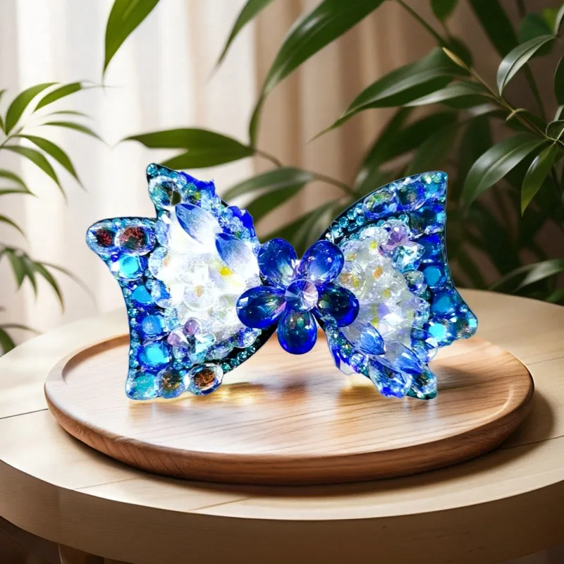 Hanxiao new advanced explosive hairpin hair accessories Shihua crystal high-end spring clip bow top clip direct sales