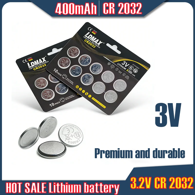 2026 جديد 3 فولت 200 مللي أمبير CR2032 بطارية ليثيوم CR 2032 DL2032 ECR2032 لمشاهدة لعبة آلة حاسبة مفتاح السيارة خلايا زر التحكم عن بعد
