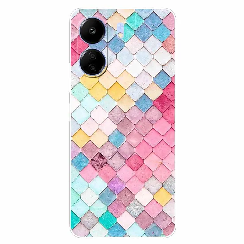 For Xiaomi Poco C65 Case C 65 Clear Bumper Soft TPU Silicone Back Cover for Poco C65 6.74\'\' Protector Funda Shells Cartoon Print