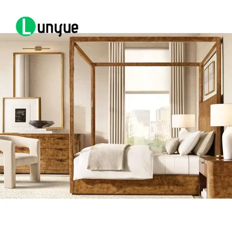 Modern Solid Oak Dresser Living Room Furniture Cabinet with Colored Wood Grain Storage Organizer Home Decor