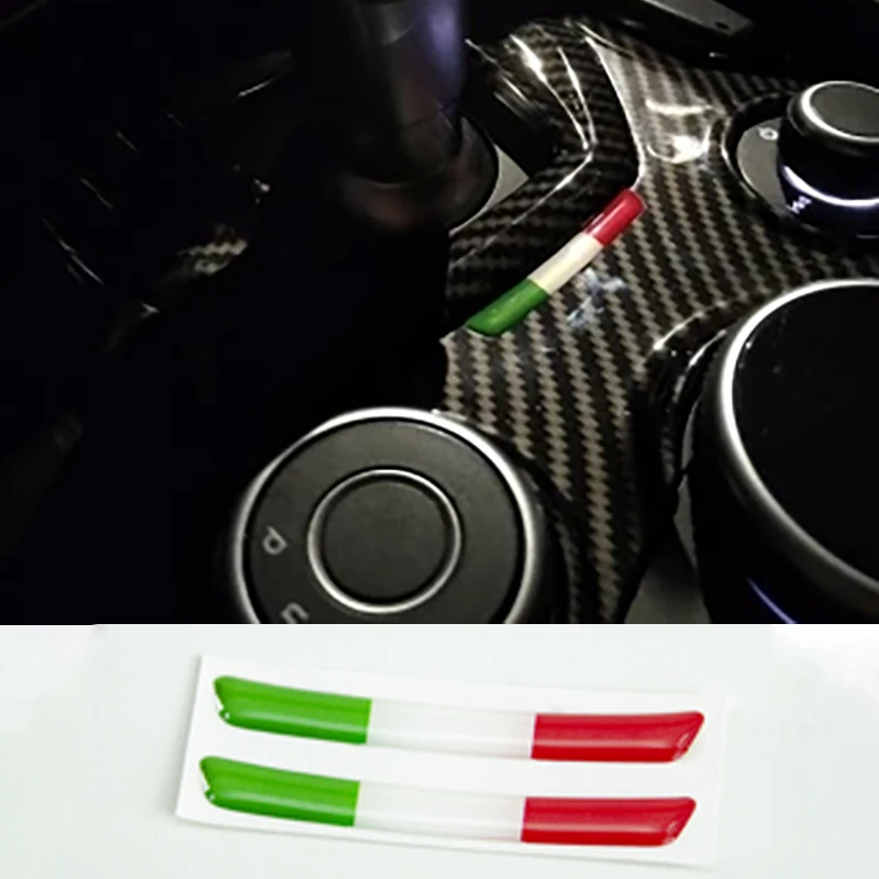 Italy Flag Stickers For Alfa Romeo Giulia Stelvio 159 Giulietta Mito Car Interior Decoration, Dashboard, Gear Panel, Center Cons